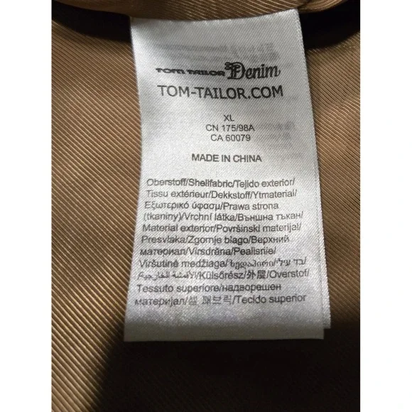 NWT Tom Tailor Denim Womens XL Coat Brown Wool Look Polyester Tie Pockets Luxe - Picture 4 of 11